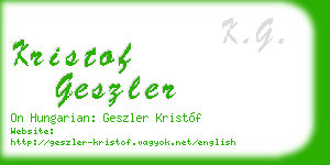 kristof geszler business card